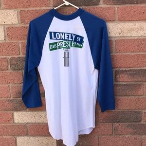 Direct from Graceland Elvis Baseball Tee Medium